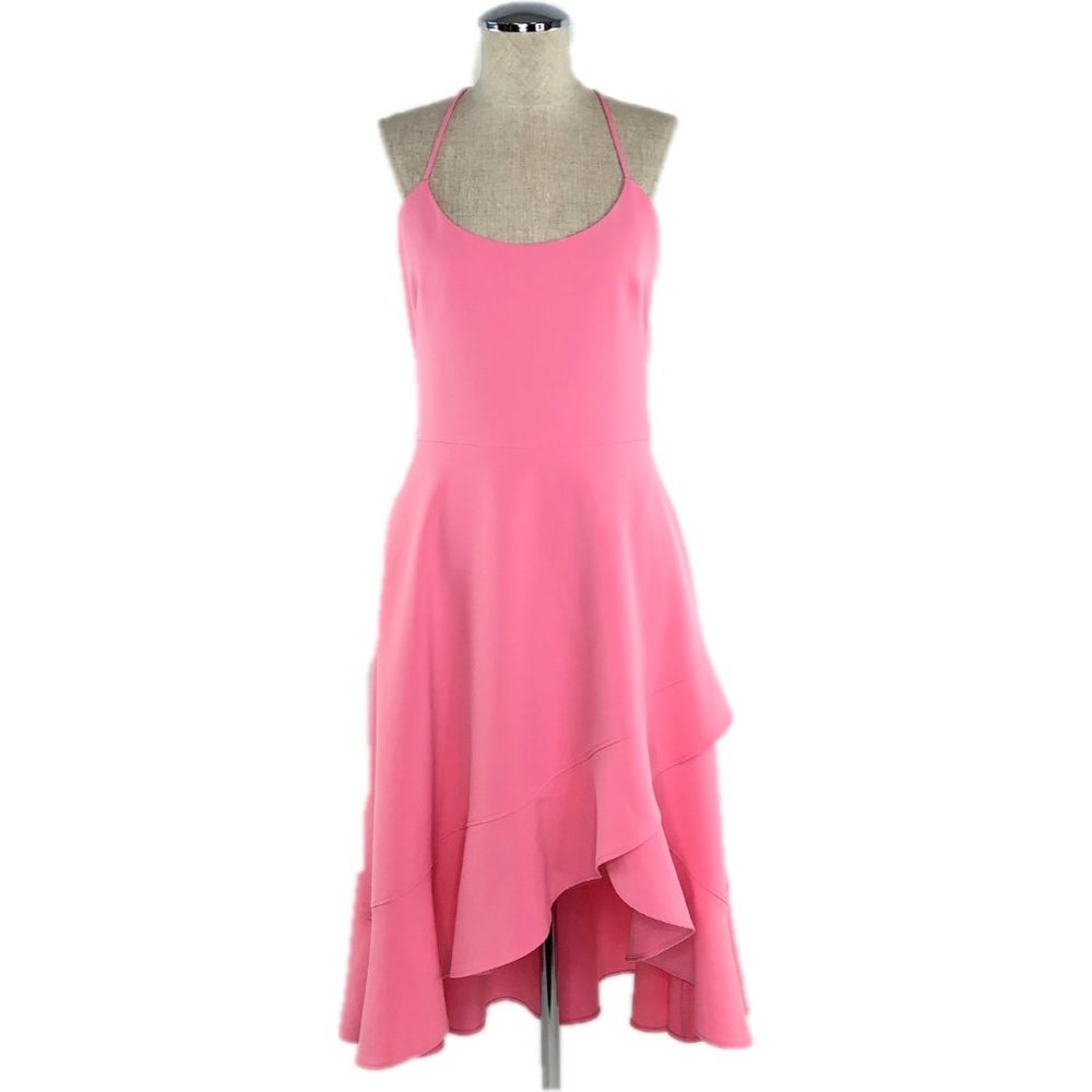 BLACK HALO Pink Asymmetrical Cocktail Dress #BG8